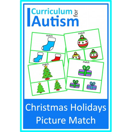 Christmas Holidays Picture Match Clip Cards